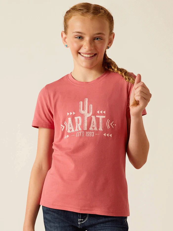 Ariat Gls Cactus SS T Shirt Slate Rose