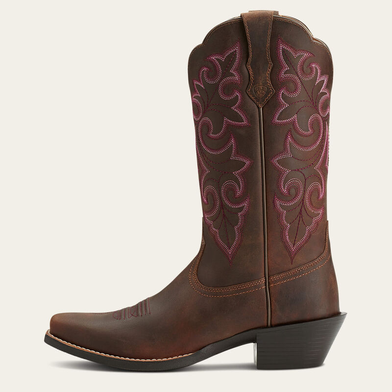 Ariat Wms Round Up Square Toe Powder Brown - Boxing Day Sales