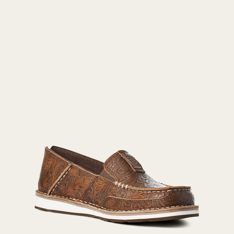 Ariat Wms Cruiser Brown Floral Emboss Clearance Saddleworld Ipswich