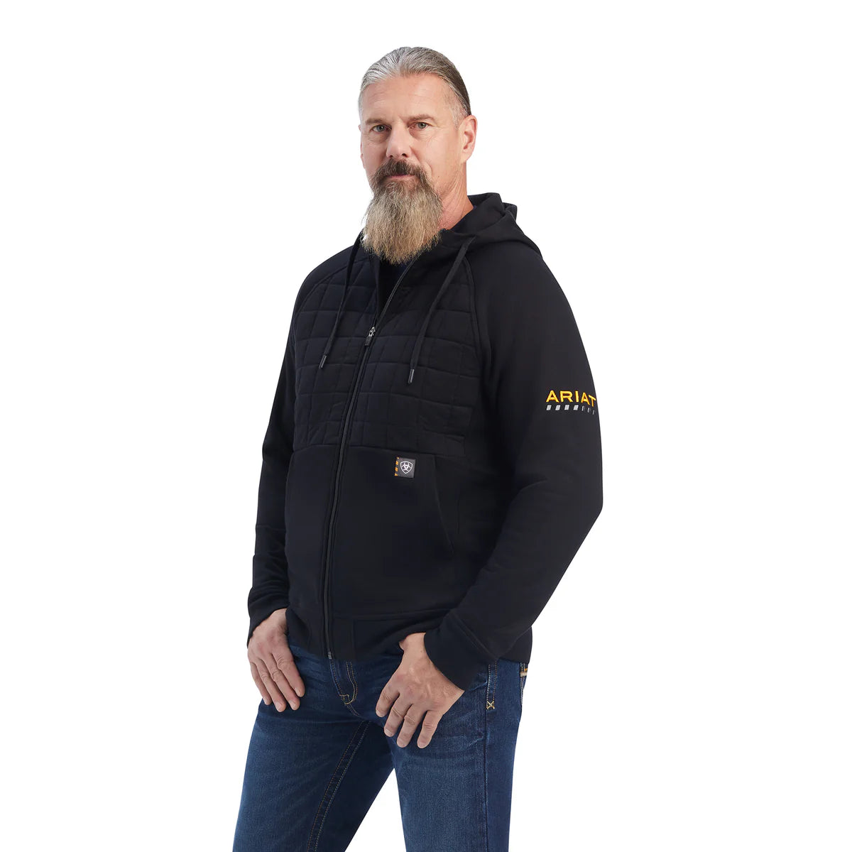 Ariat Mns Rebar Regulator Full Zip Hoodie Black - Black Friday Sale