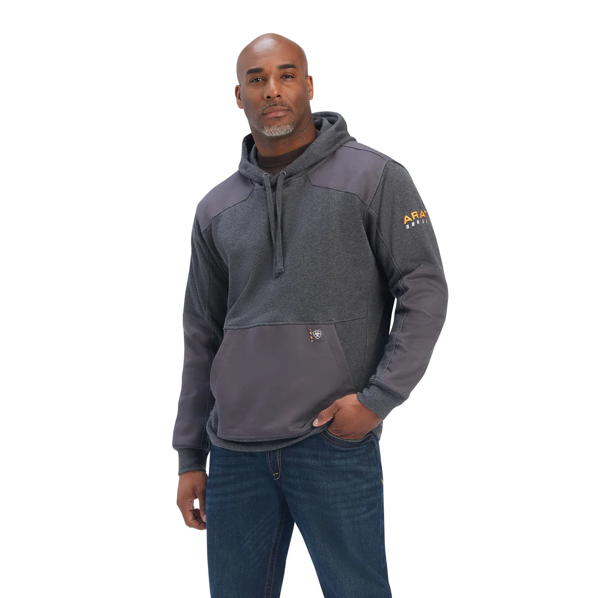 Ariat Mns Rebar Workman Duracanvas Hoodie Charcoal Heather - Winter Clearance