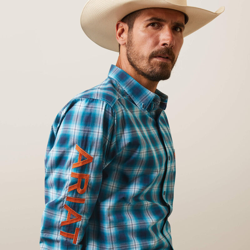 Ariat Mns Pro Series Team Sean Fitted LS Shirt Teal