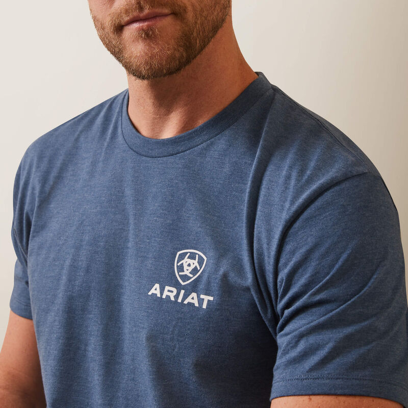 Ariat Mns Corps SS T Shirt Sailor Blue Heather