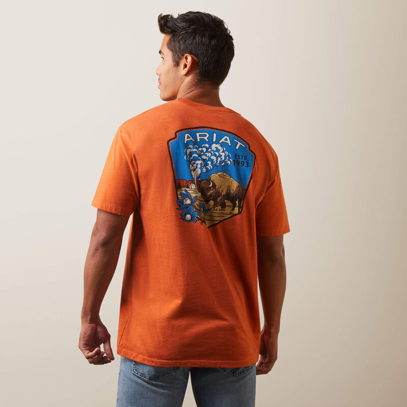 Ariat Mns Ariat Old Faithful SS T Shirt Adobe Heather