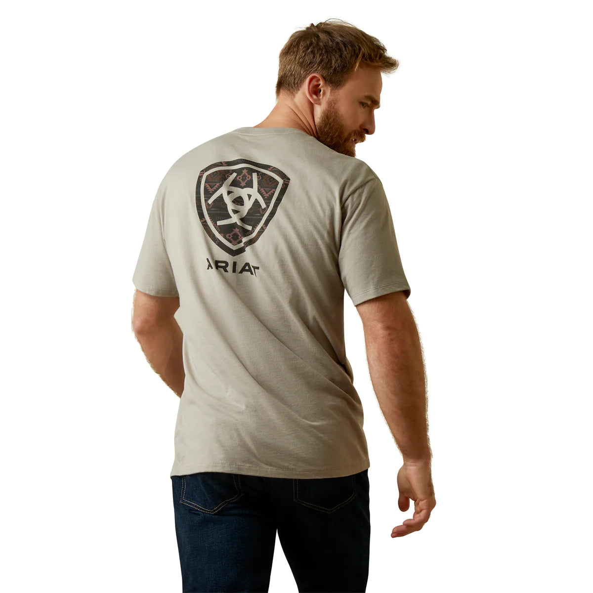 Ariat Mns Serape Island SS Tee Khaki Heather