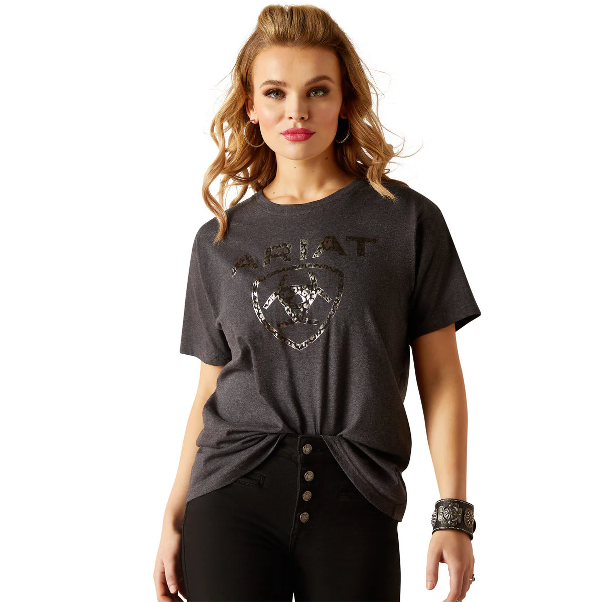 Ariat Wms Shield SS T Shirt Black Heather