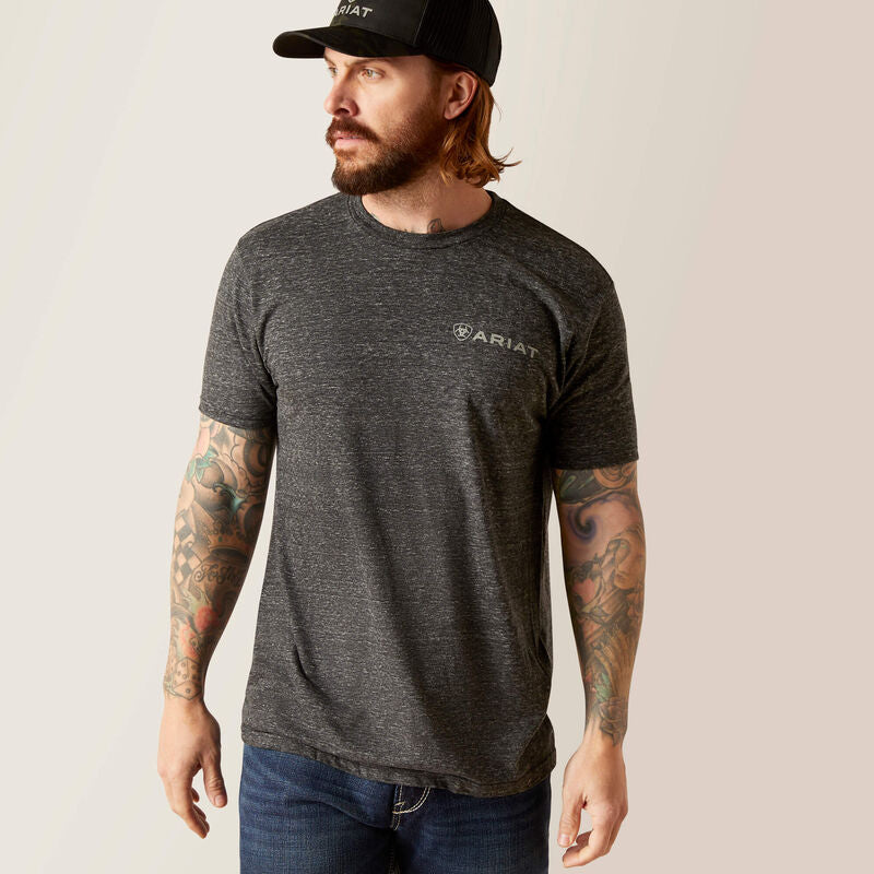 Ariat Mns Camo Ring SS Tee Onyx Snow - Saddleworld Ipswich