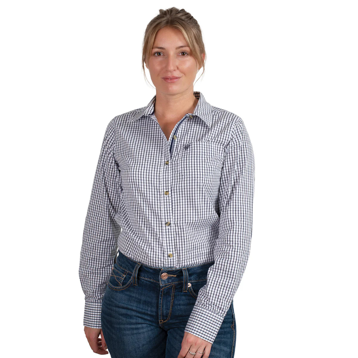 Ariat Wms Kirby LS Shirt Navy Check