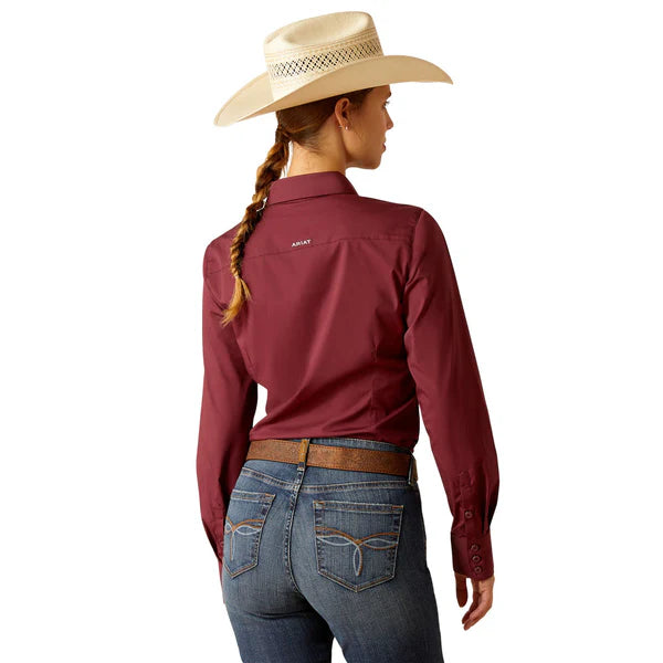 Ariat Wms Wrinkle Resistant Kirby LS Shirt Burgundy