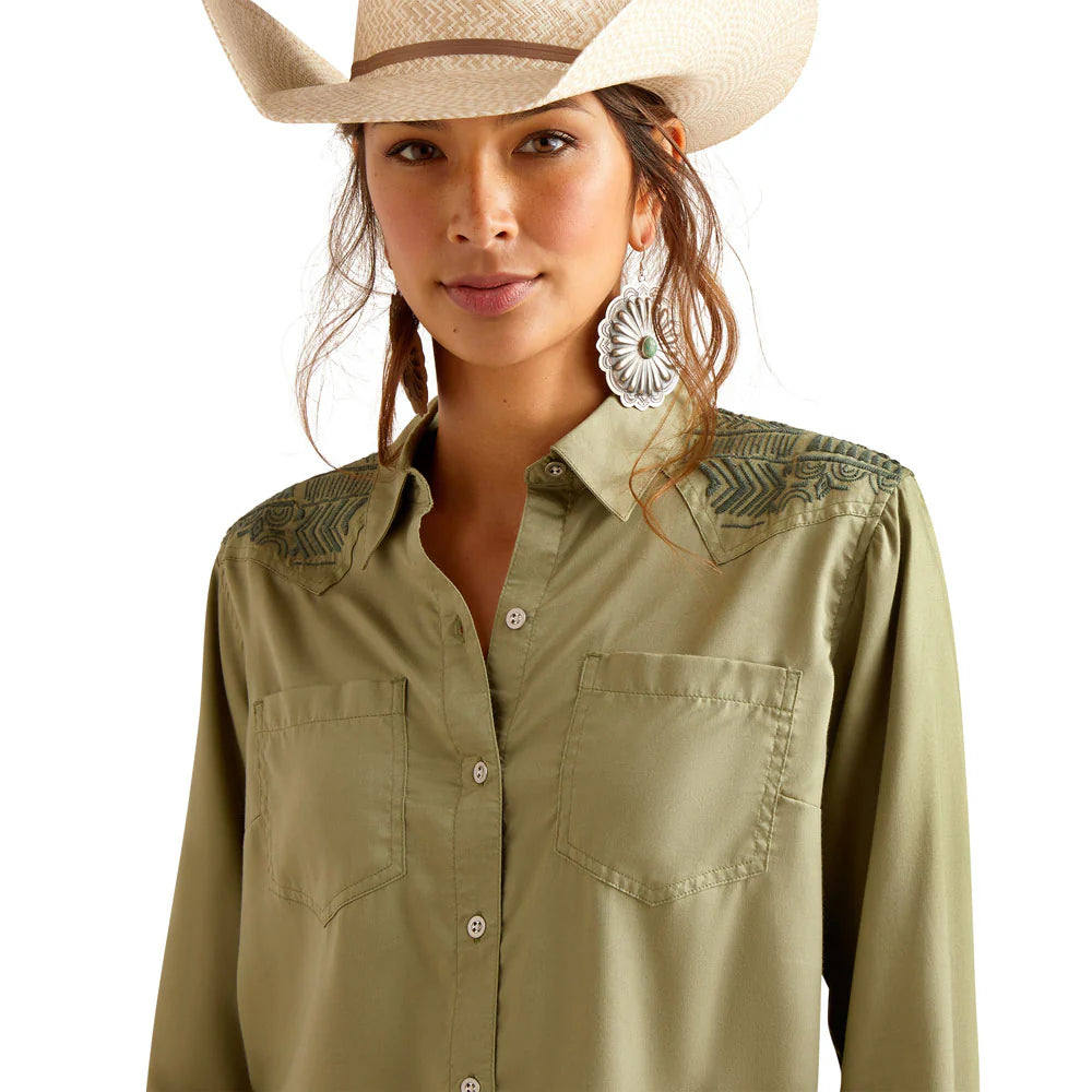 Ariat Wms Erika Long Sleeve Shirt Sage Green