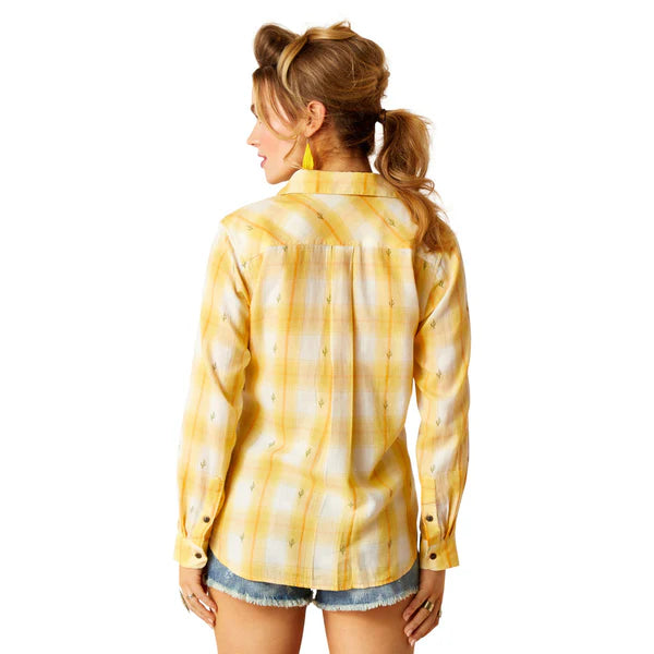 Ariat Wms REAL Billie Jean Long Sleeve Shirt Cactus Plaid