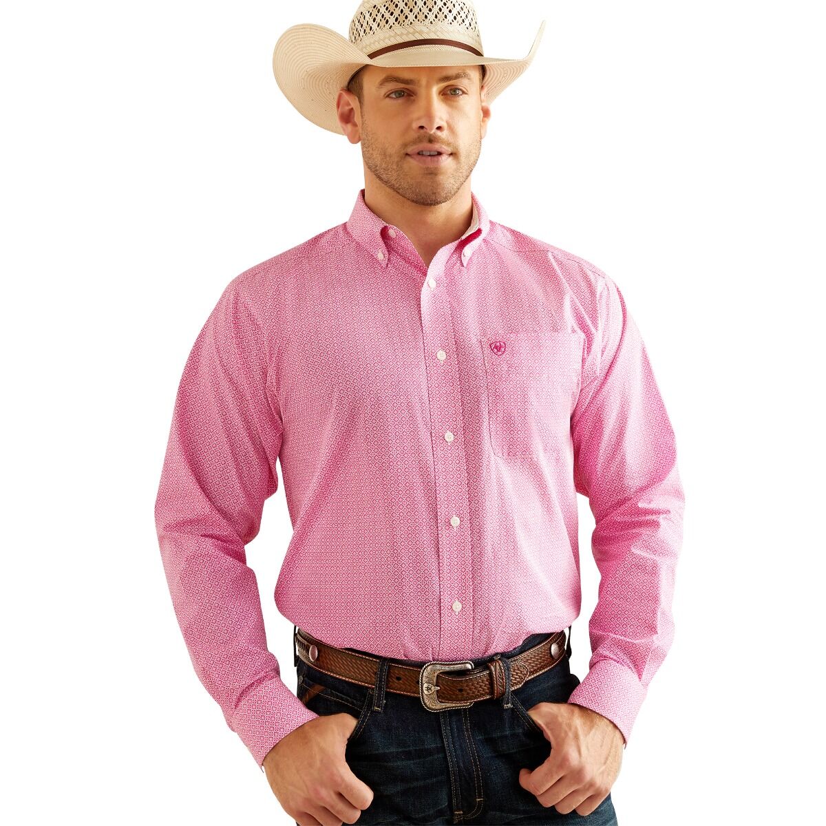 Ariat Mns Wrinkle Free Oden LS Shirt Rose Violet