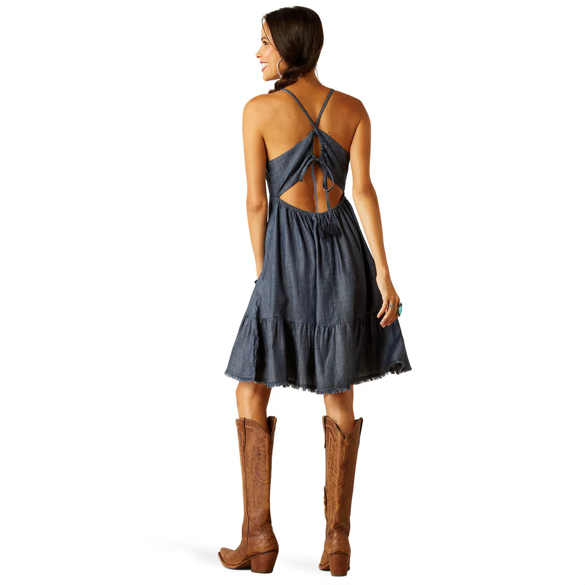 Ariat Wms Calico Dress Indigo Rinse