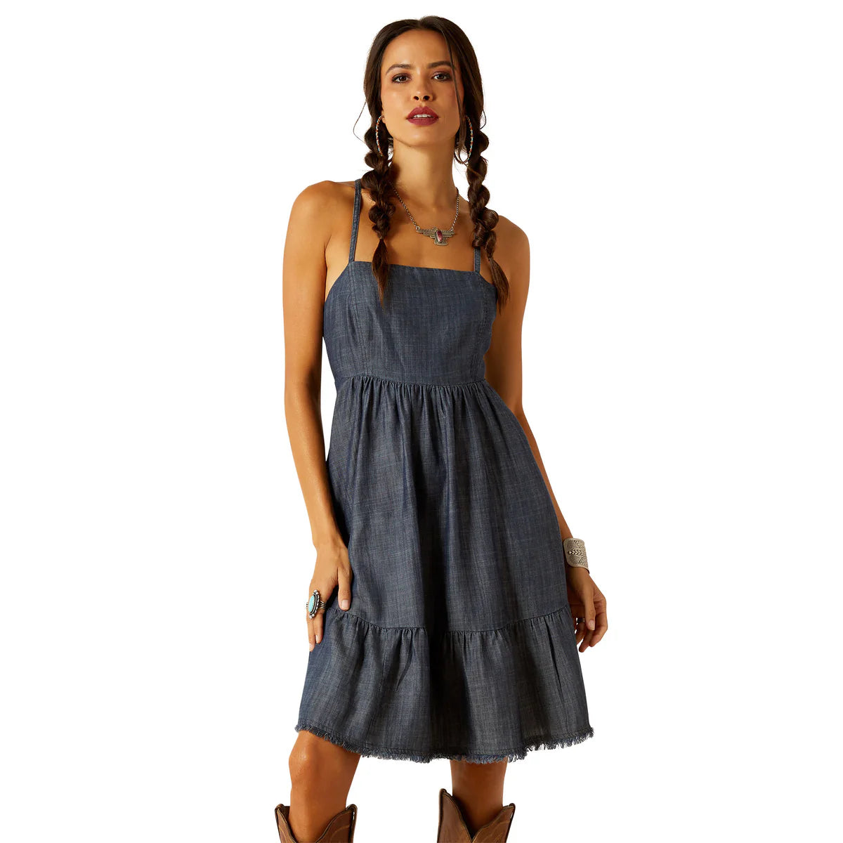 Ariat Wms Calico Dress Indigo Rinse