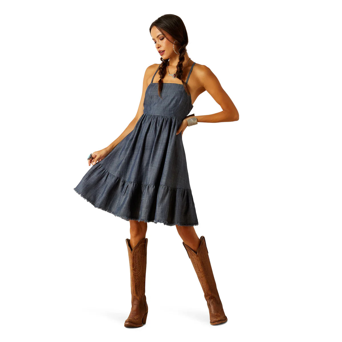 Ariat Wms Calico Dress Indigo Rinse