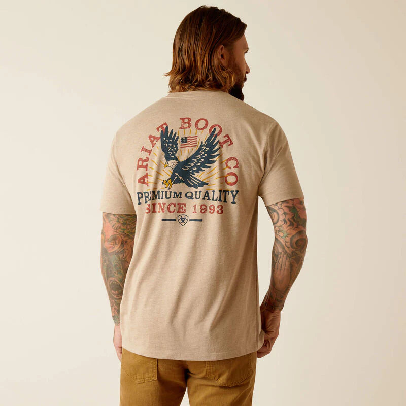 Ariat Mns Flying Eagle SS T Shirt Oatmeal