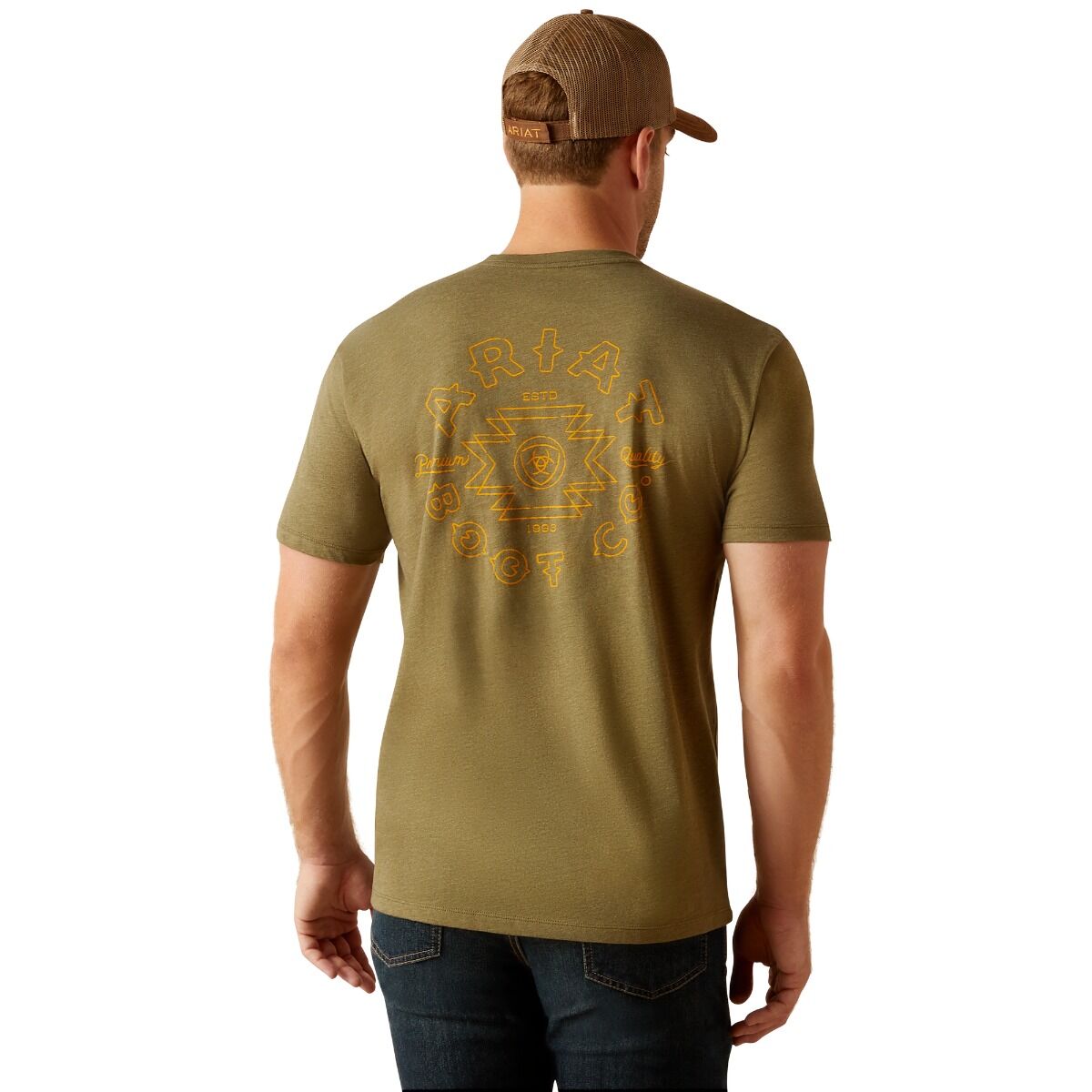 Ariat Mns Bisbee Circle SS T Shirt Military Heather