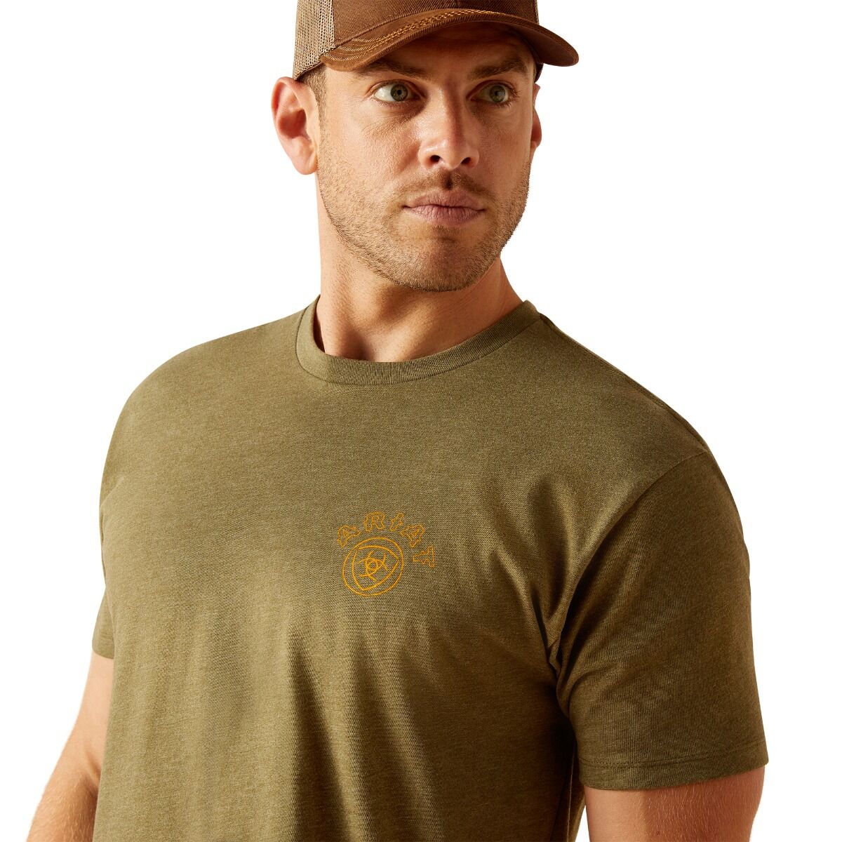 Ariat Mns Bisbee Circle SS T Shirt Military Heather