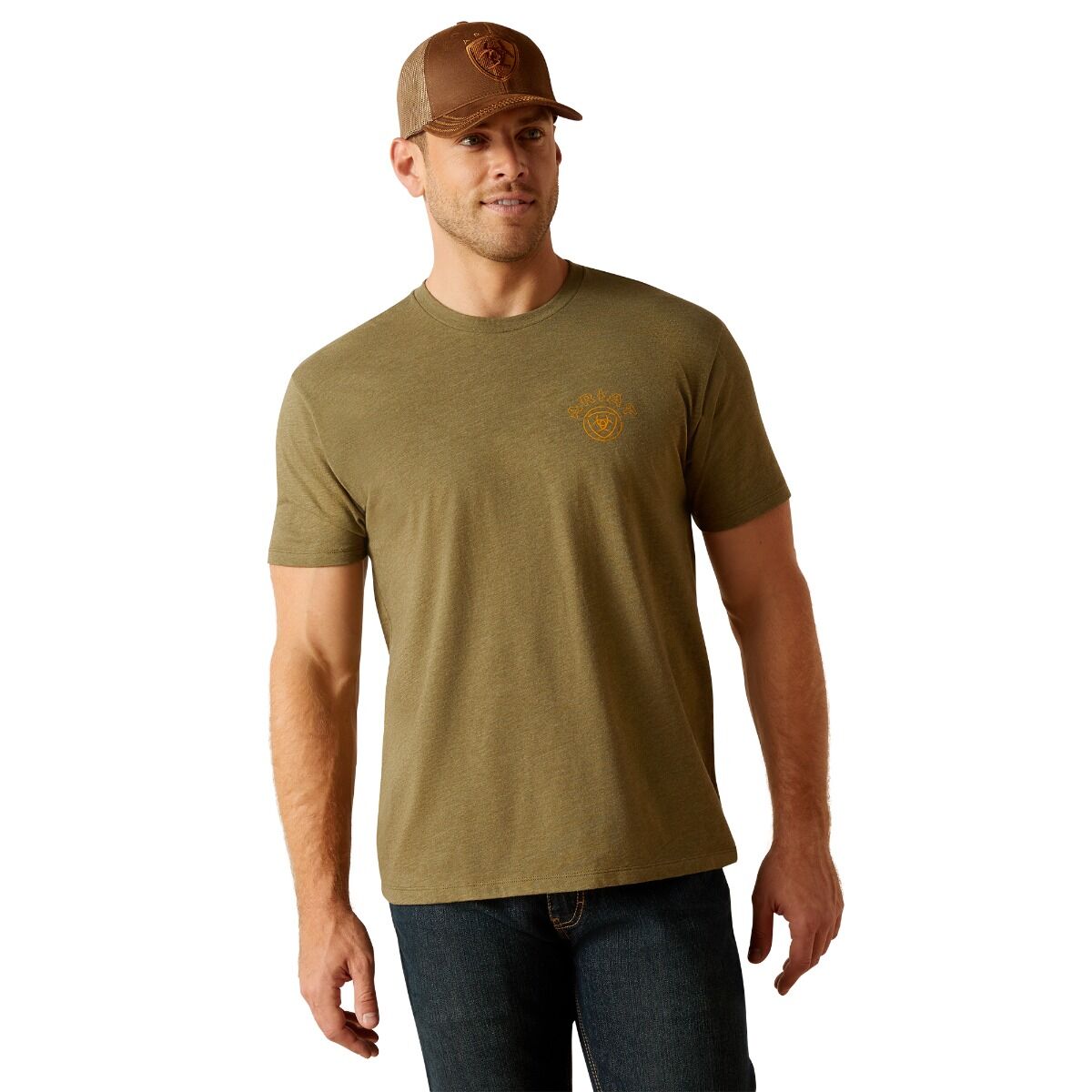 Ariat Mns Bisbee Circle SS T Shirt Military Heather