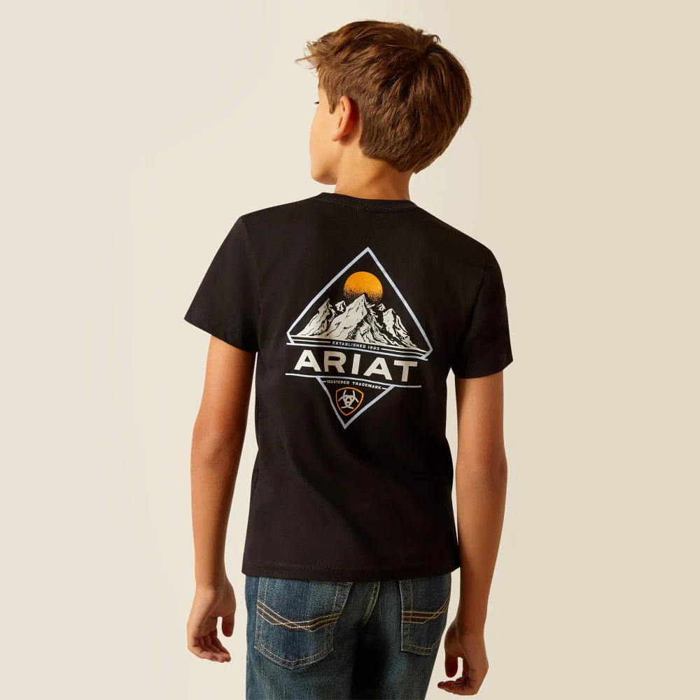 Ariat Bys Diamond Mountain SS T Shirt Black