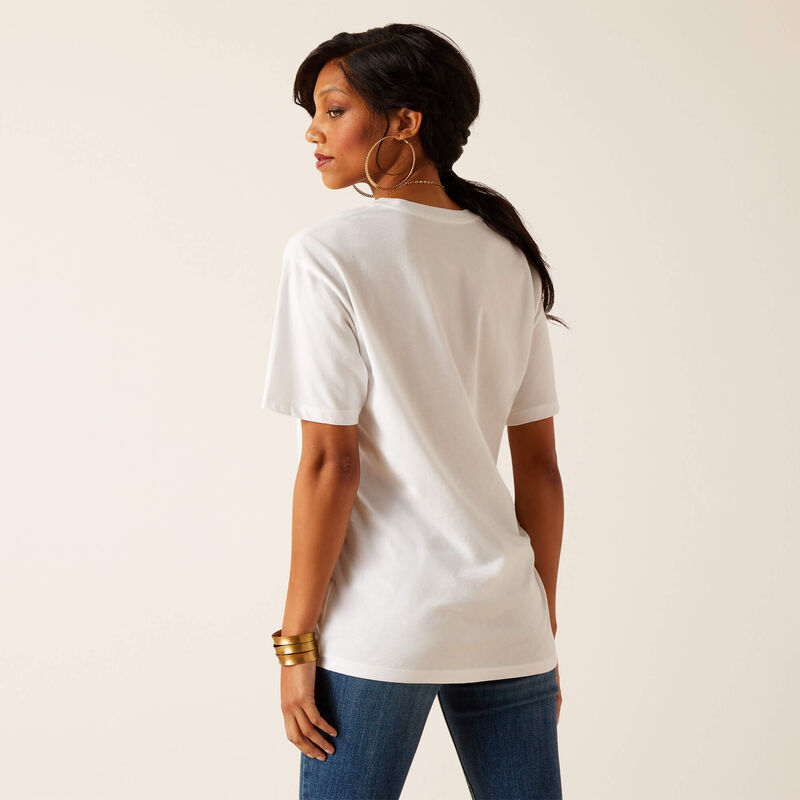 Ariat Wms Maternal Cow SS T Shirt White