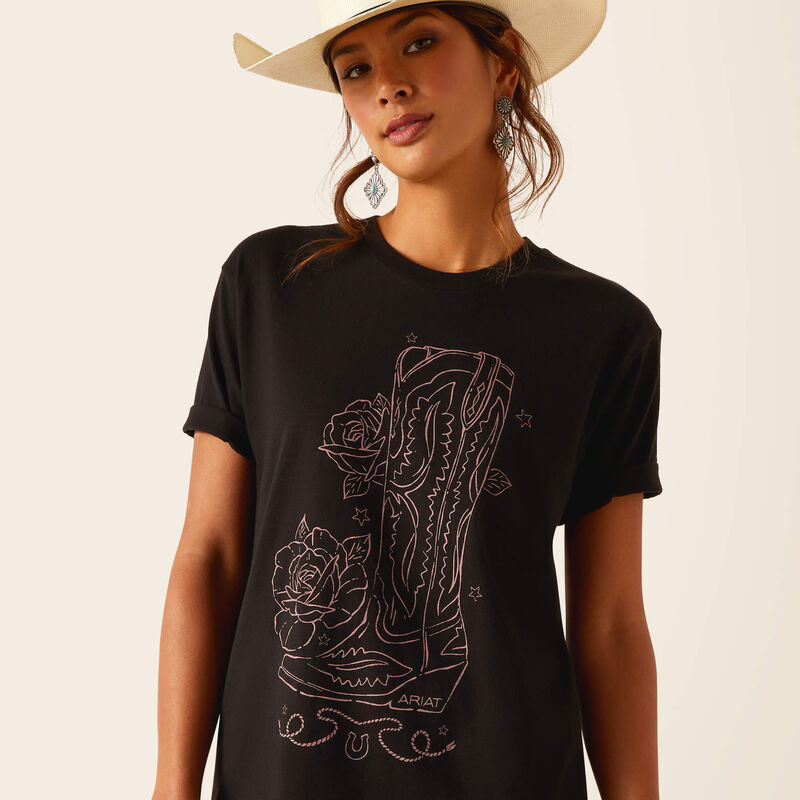 Ariat Wms Tall Boot Sketch SS T Shirt Black