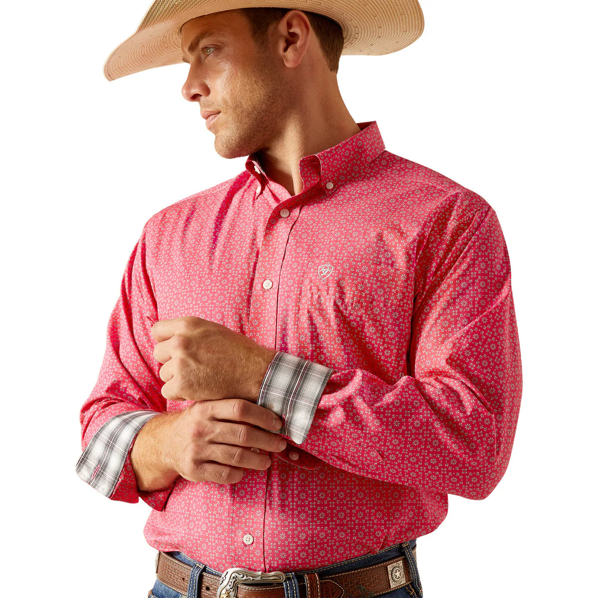 Ariat Mns WF Brennan LS Shirt Pink