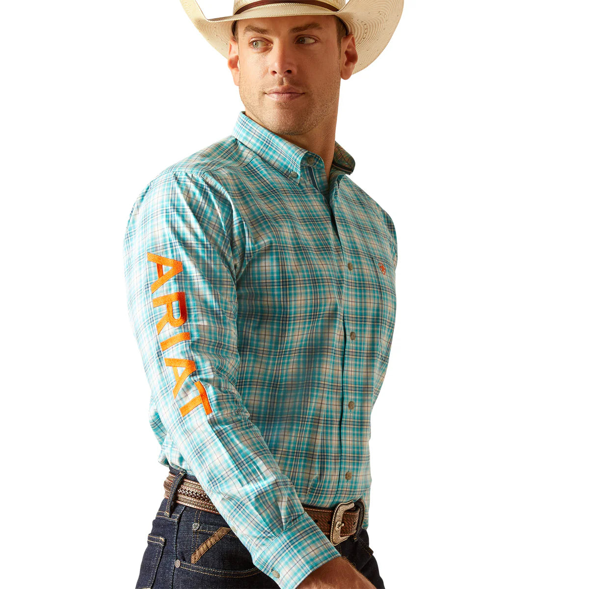 Ariat Mns Pro Team Vincent LS Shirt Turquoise