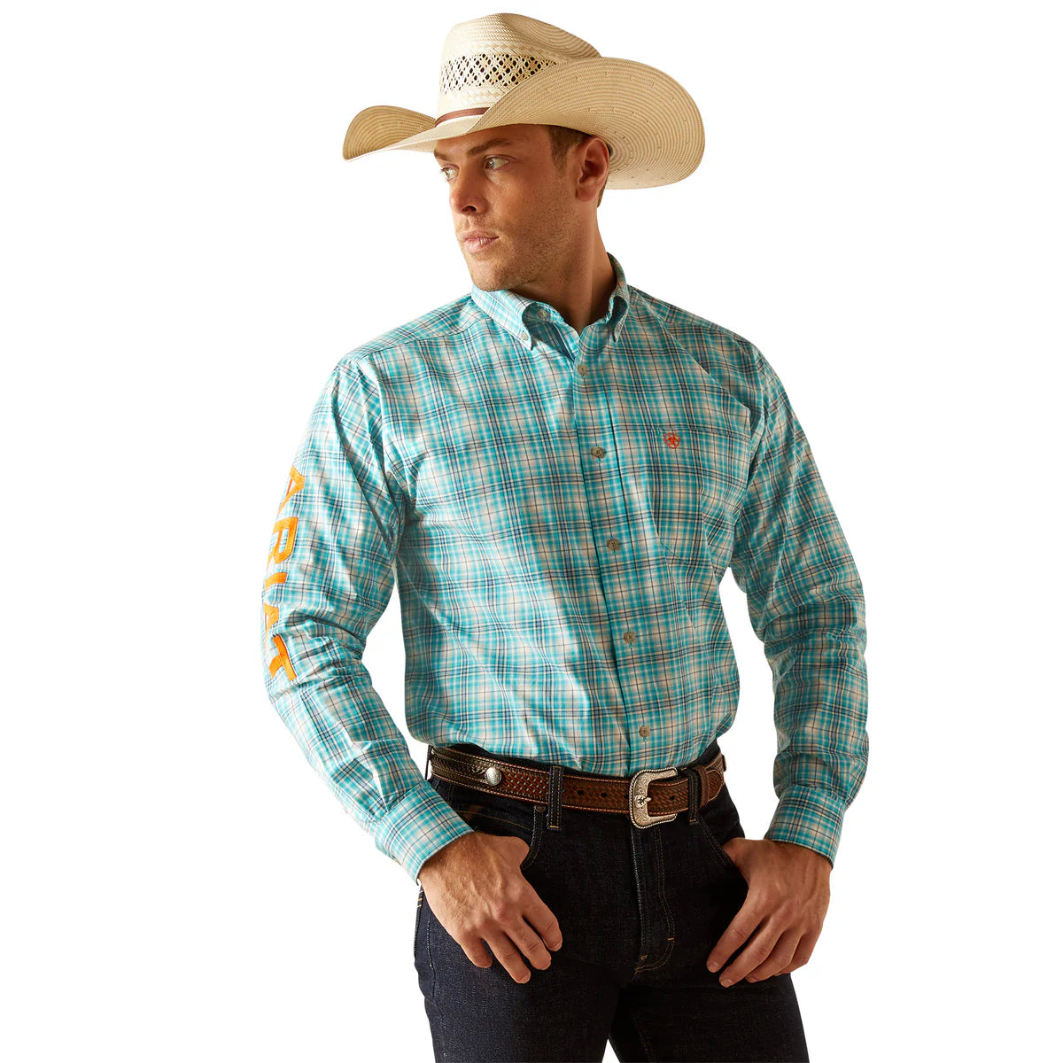 Ariat Mns Pro Team Vincent LS Shirt Turquoise