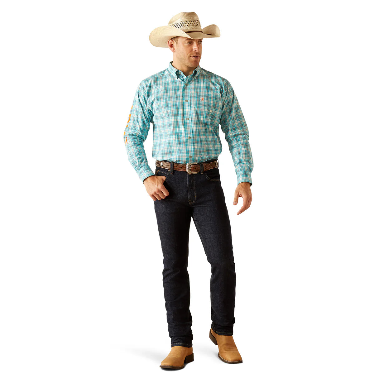 Ariat Mns Pro Team Vincent LS Shirt Turquoise