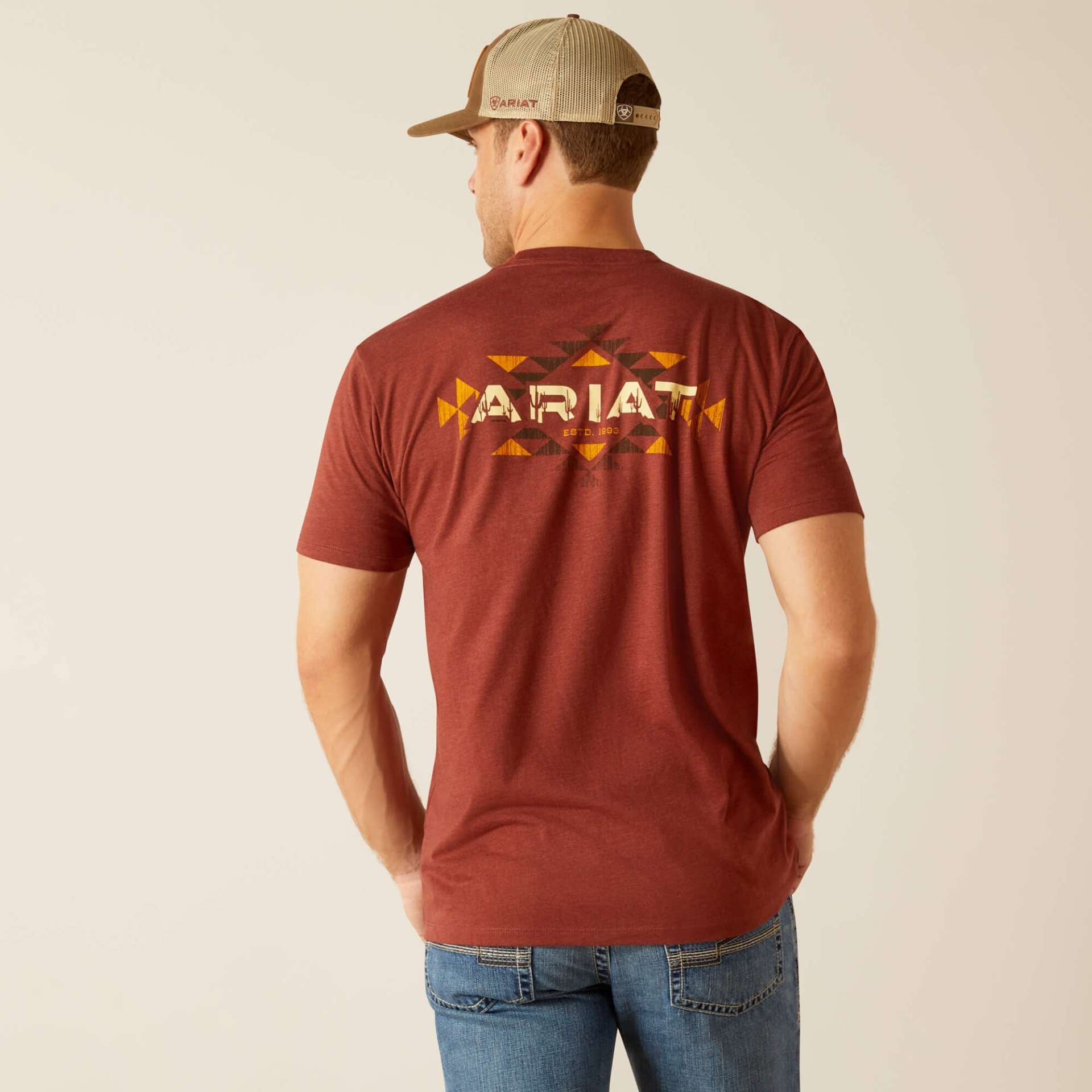 Ariat Mns Southwest Cacti Tee Rusty Heather