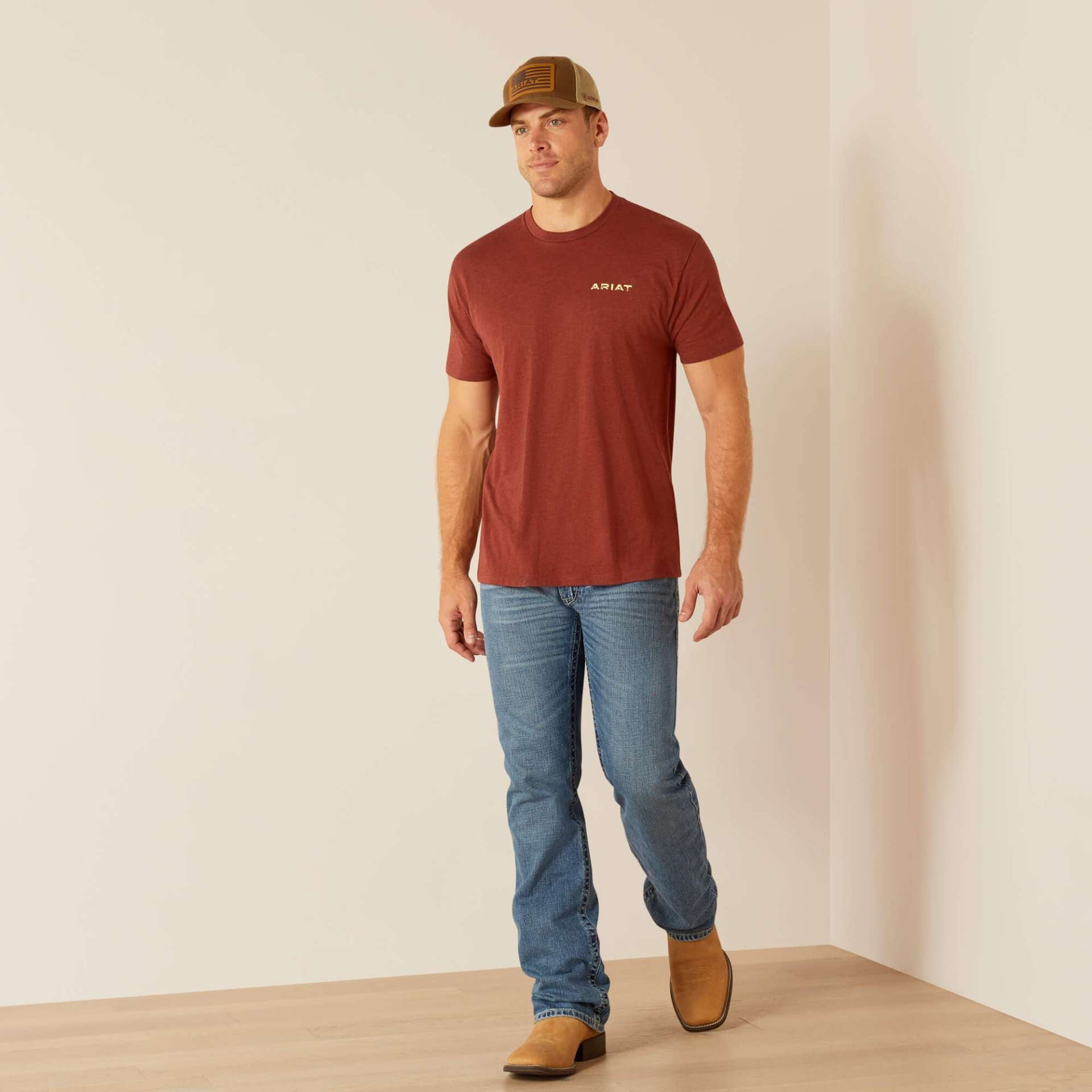 Ariat Mns Southwest Cacti Tee Rusty Heather