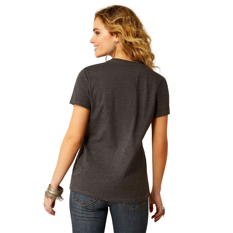 Ariat Wms Southwest Classic SS Tee Charcoal Heather