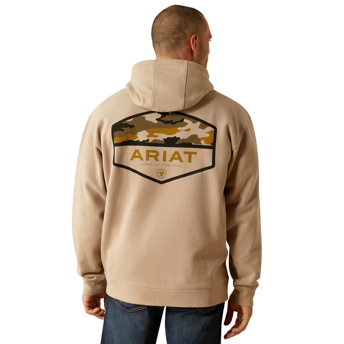Ariat Mns Camo Hex Hoodie Beige