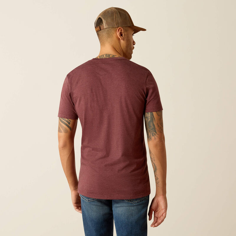 Ariat Mns Established Boot Co SS Tee Maroon Heather