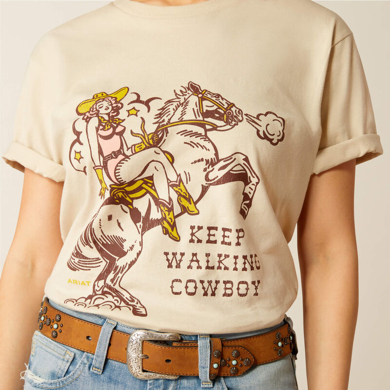 Ariat Wms Keep Walkin Cowboy SS Tee Natural