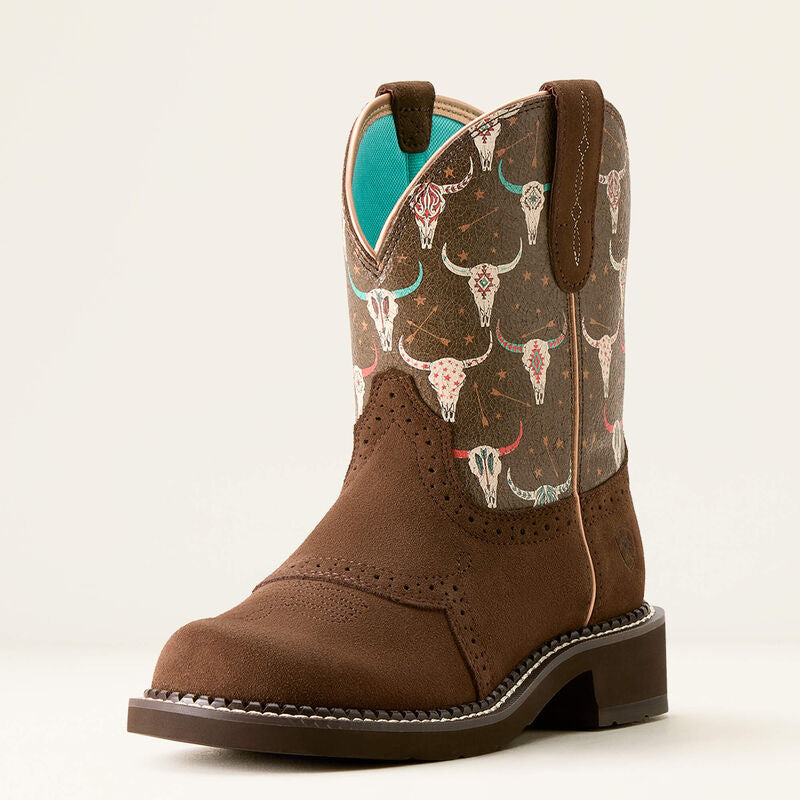 Ariat Wms Fatbaby Heritage Farrah Barley/Boho Skull Print