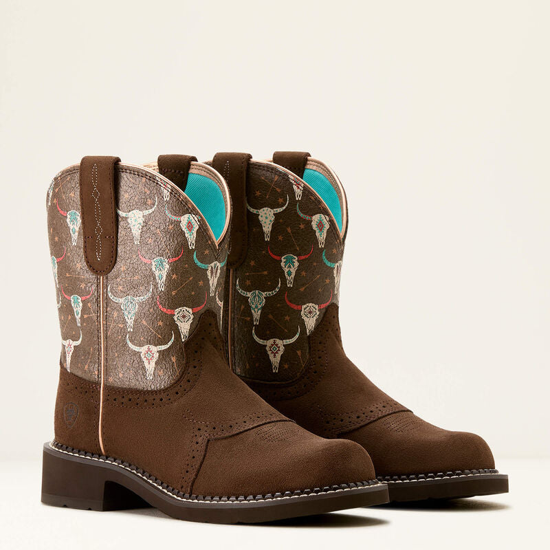 Ariat Wms Fatbaby Heritage Farrah Barley/Boho Skull Print