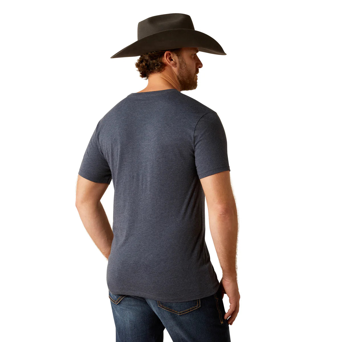 Ariat Mns Made to Last Bronco SS Tee Navy Heather