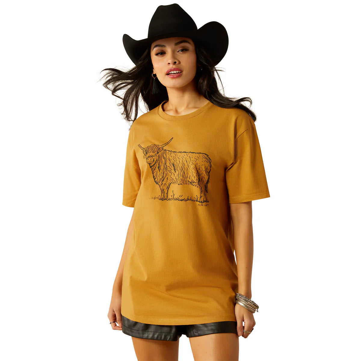 Ariat Wms Highlander SS Tee Harvest Gold