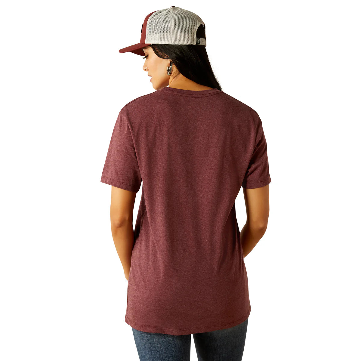 Ariat Wms Rodeo Sweetie SS Tee Maroon Heather