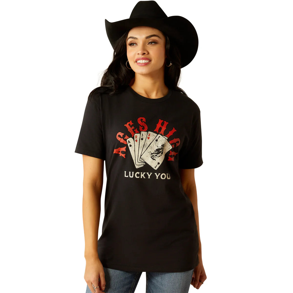 Ariat Wms Ace of Spades SS Tee Black