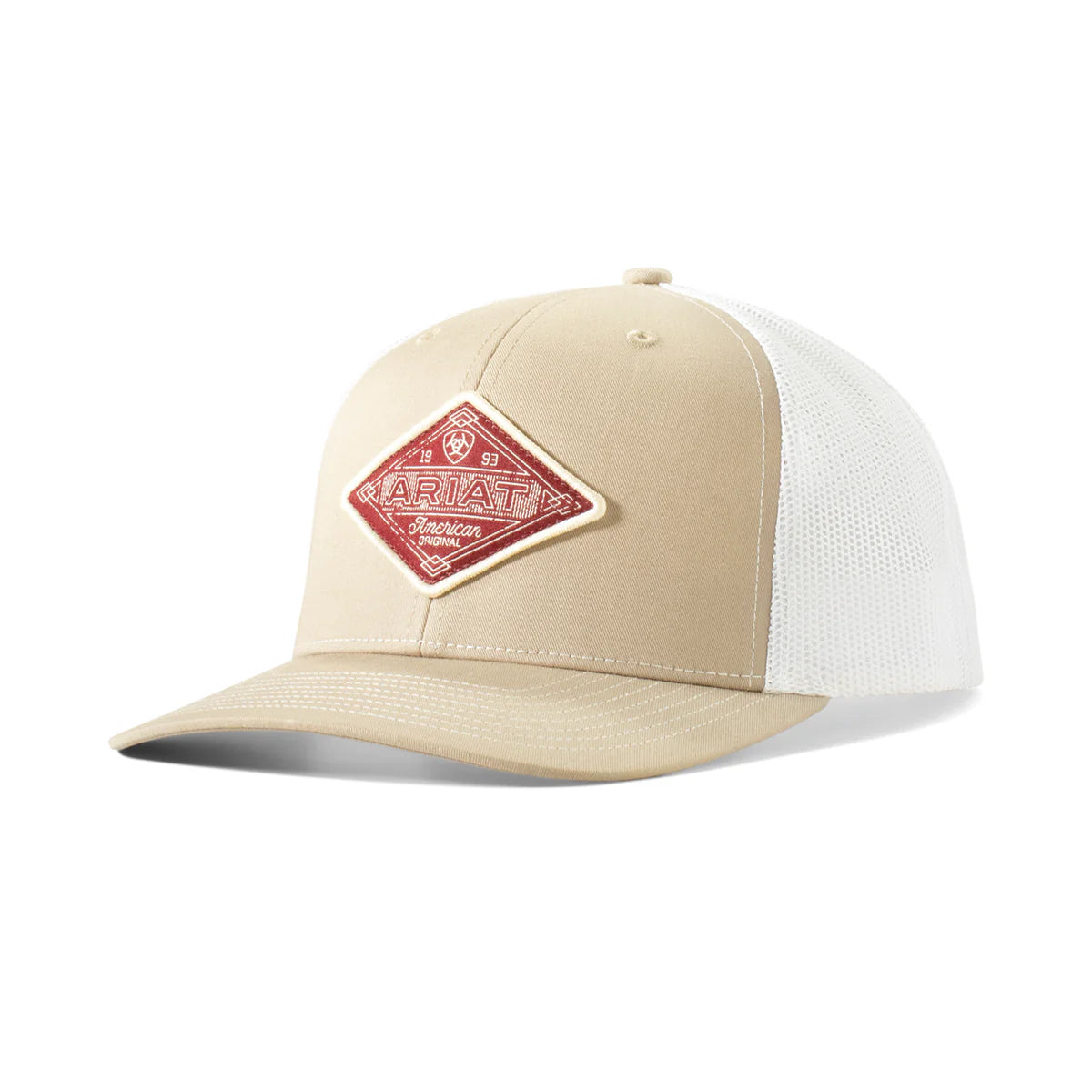 Ariat Mns Cap Diamond Patch Mesh Snap Back Cream