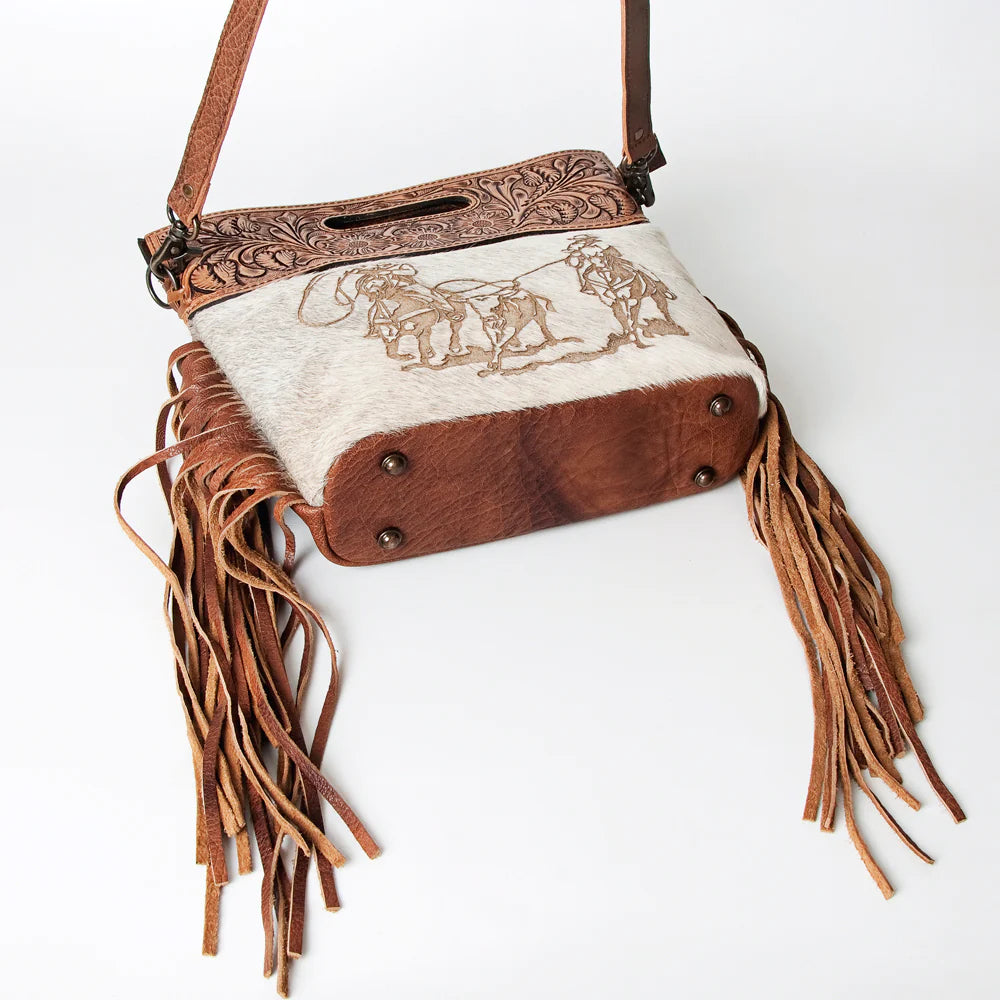 American darling tooled leather tote store bag fringe