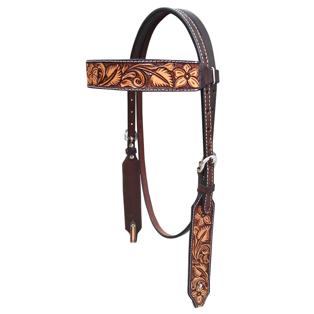 Bar H Equine Western Leather Headstall