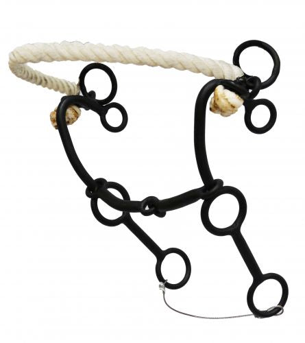 Showman Black Steel Long Shank Combination Hack with Rope Nose