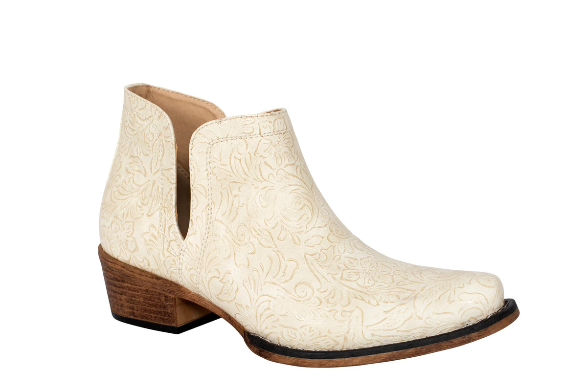 Roper Wms Ava White Floral Embossed - Black Friday Sale