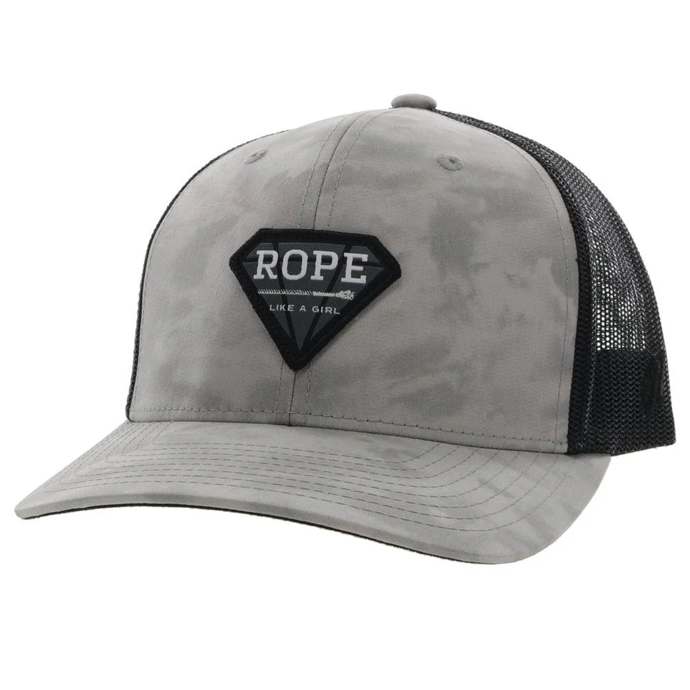 Hooey Rope Like Girl Grey Black Trucker Cap