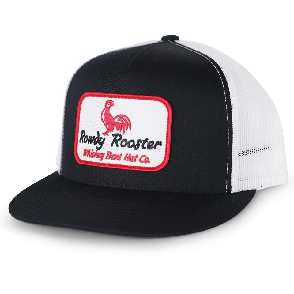 Whiskey Bent Hat Co Rowdy Rooster Black/White Trucker