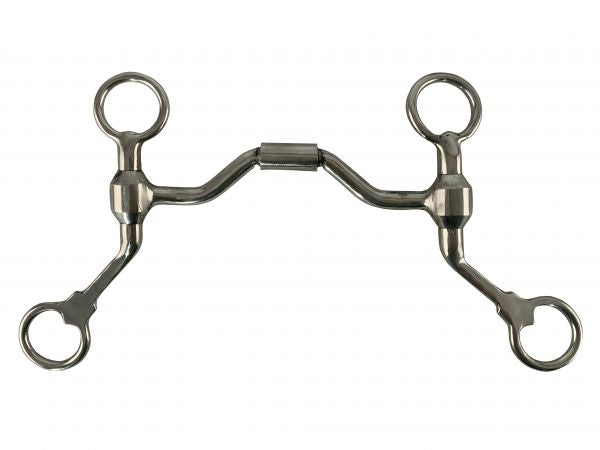 Showman Sweet Iron Cheek Bit with Stainless Steel Roller Mouth